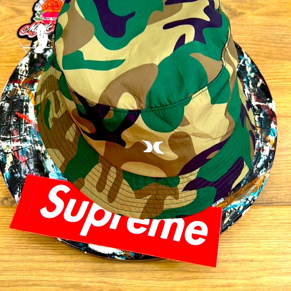 🟢HURLEY BUCKET HAT  | Green Camo | Awesome Hat | super cool find